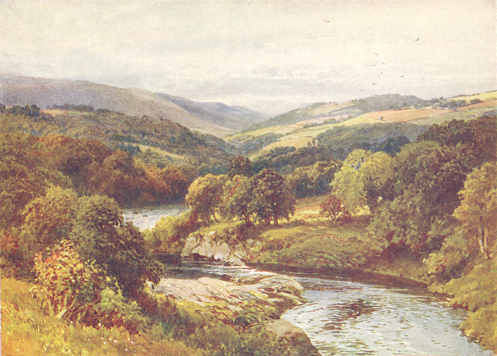 WALES. Above Builth 1926 old vintage print picture